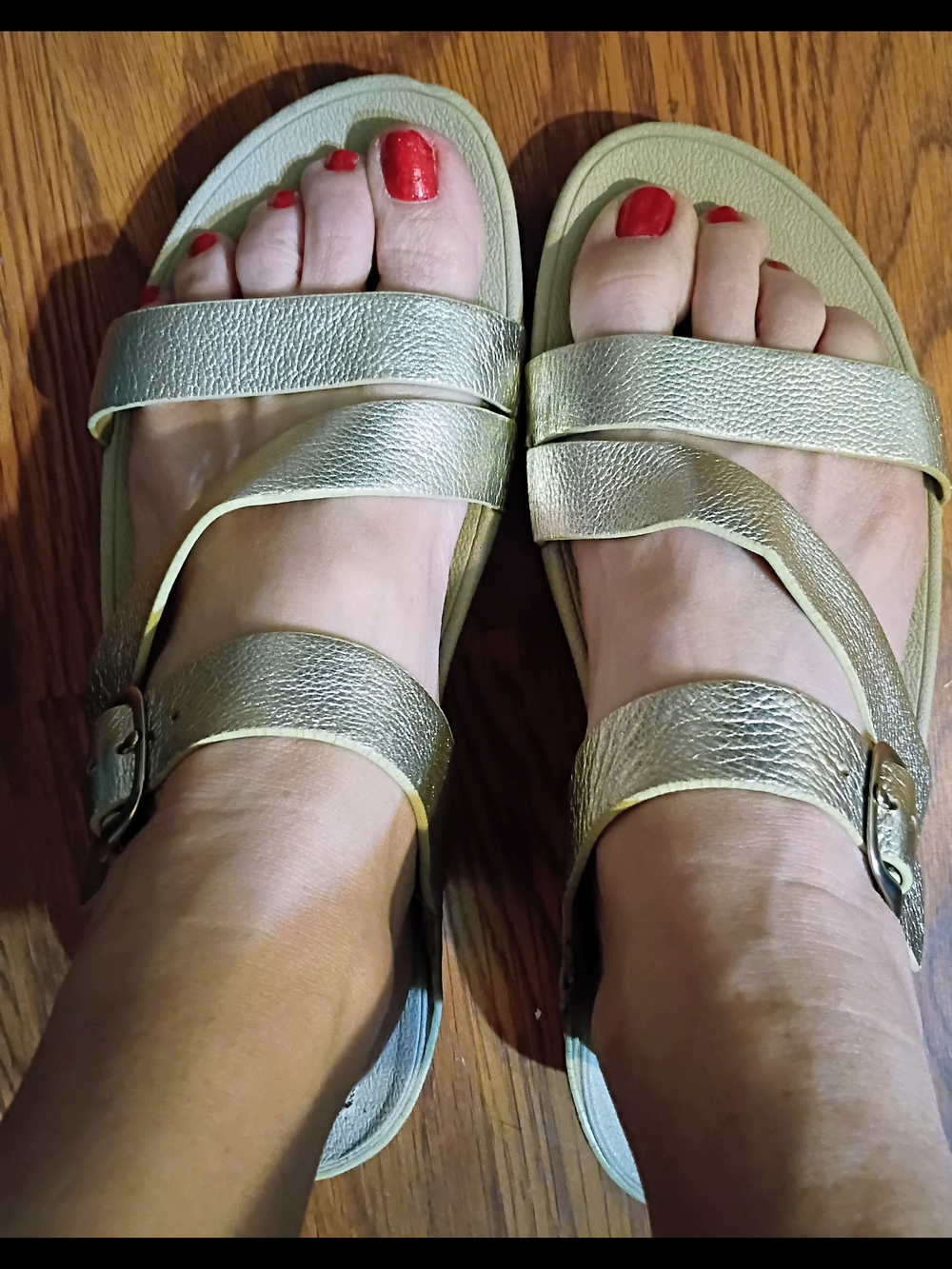 Fitflop Metallic Gold Strappy Buckle Sandals